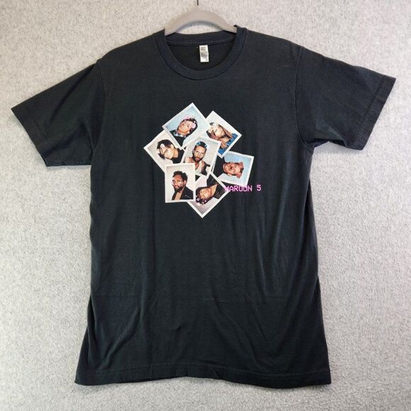 Maroon 5 Shirt Womens Medium Black Red Pill Blues Tour Concert Music Band Tee - Picture 1 of 14